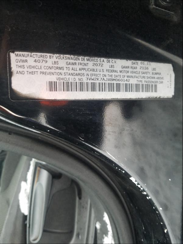 2011 VOLKSWAGEN JETTA BASE 3VW2K7AJXBM060142