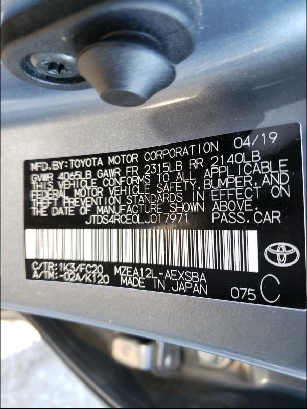 2020 TOYOTA COROLLA SE - JTDS4RCE0LJ017971
