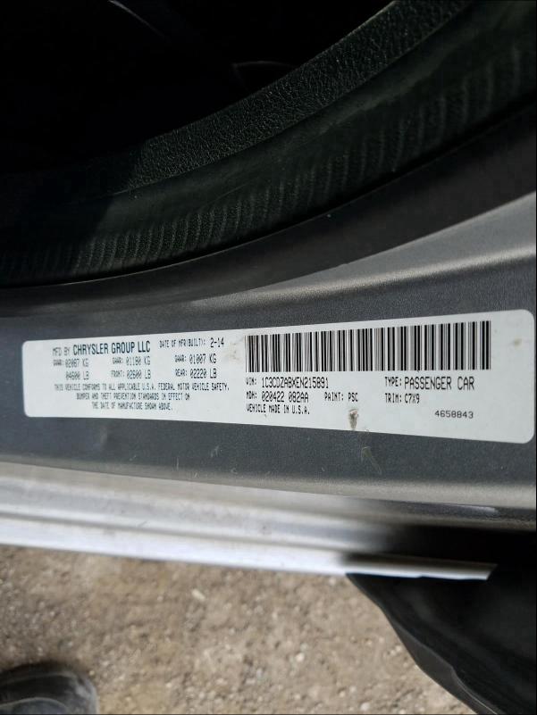 1C3CDZABXEN215891 2014 Dodge Avenger Se 2.4L