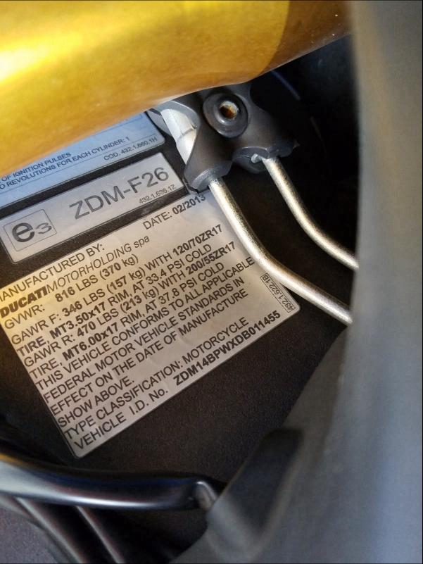 2013 DUCATI SUPERBIKE ZDM14BPWXDB011455