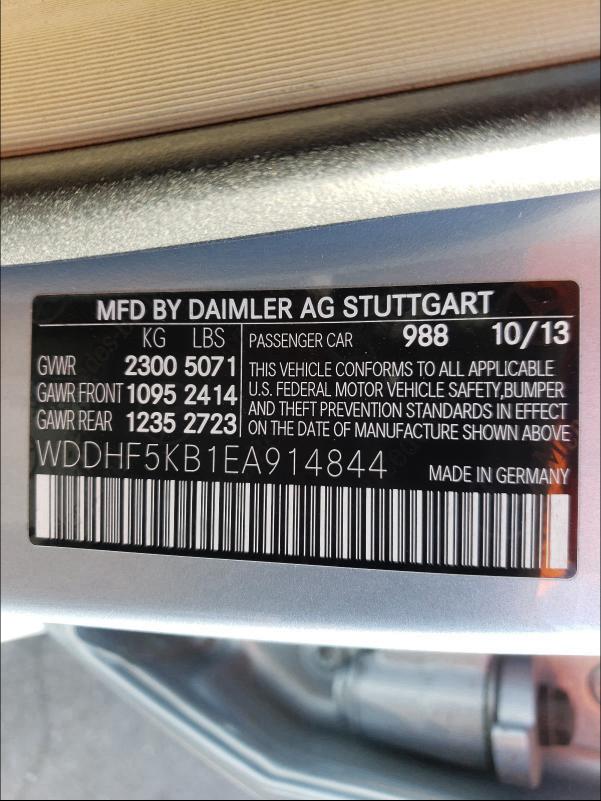 2014 MERCEDES-BENZ E 350 - WDDHF5KB1EA914844
