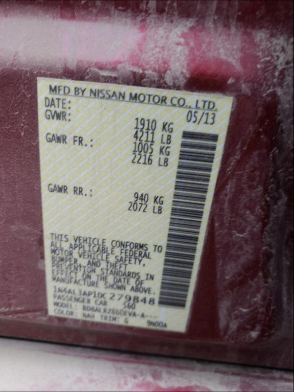 2013 NISSAN ALTIMA 2.5 1N4AL3AP1DC279848