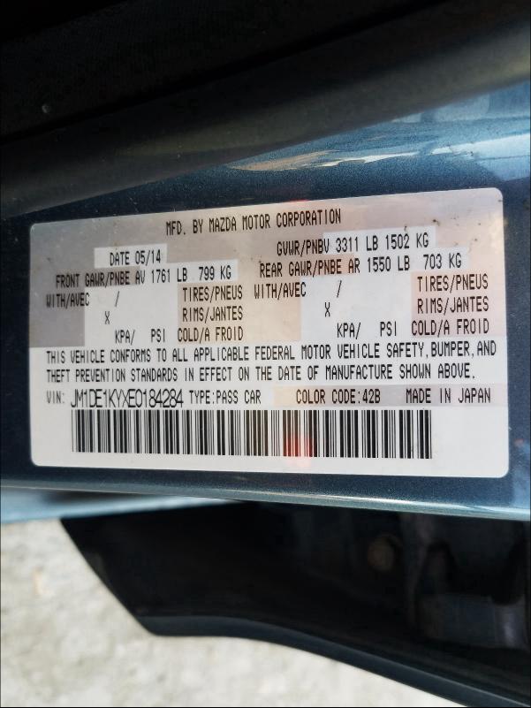 2014 MAZDA MAZDA2 SPO JM1DE1KYXE0184284
