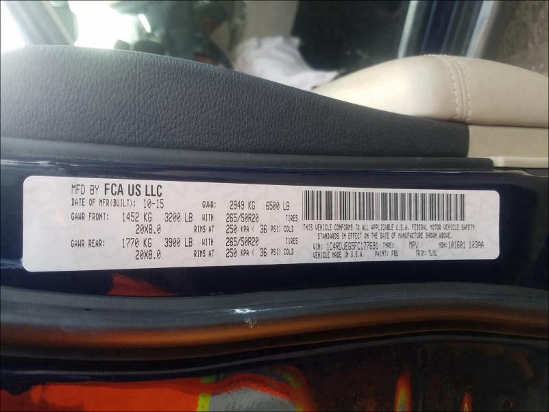 2015 DODGE DURANGO CI 1C4RDJEG5FC177691