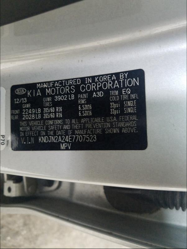 2014 KIA SOUL KNDJN2A24E7707523