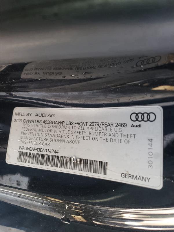 2014 AUDI S5 PRESTIG WAUVGAFR3EA014244