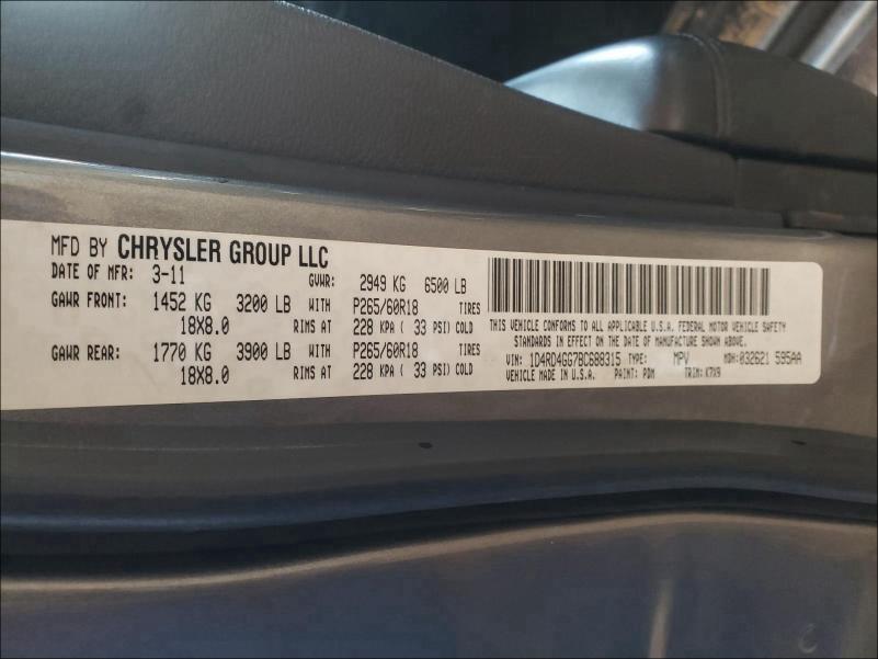 2011 DODGE DURANGO CR 1D4RD4GG7BC688315