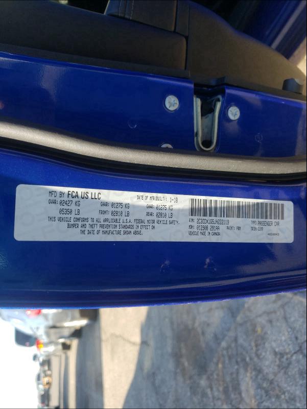 2018 DODGE CHARGER GT 2C3CDXJG5JH222119