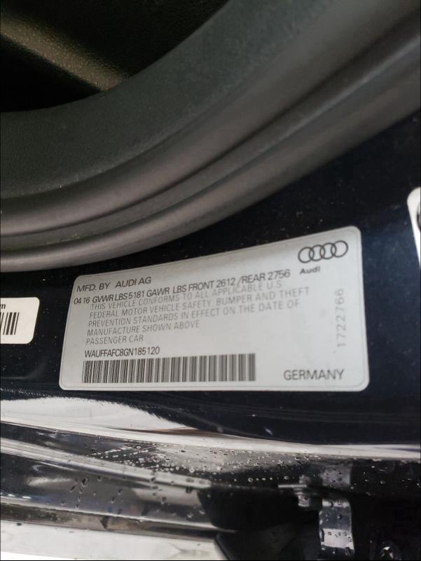 2016 AUDI A6 PREMIUM WAUFFAFC8GN185120