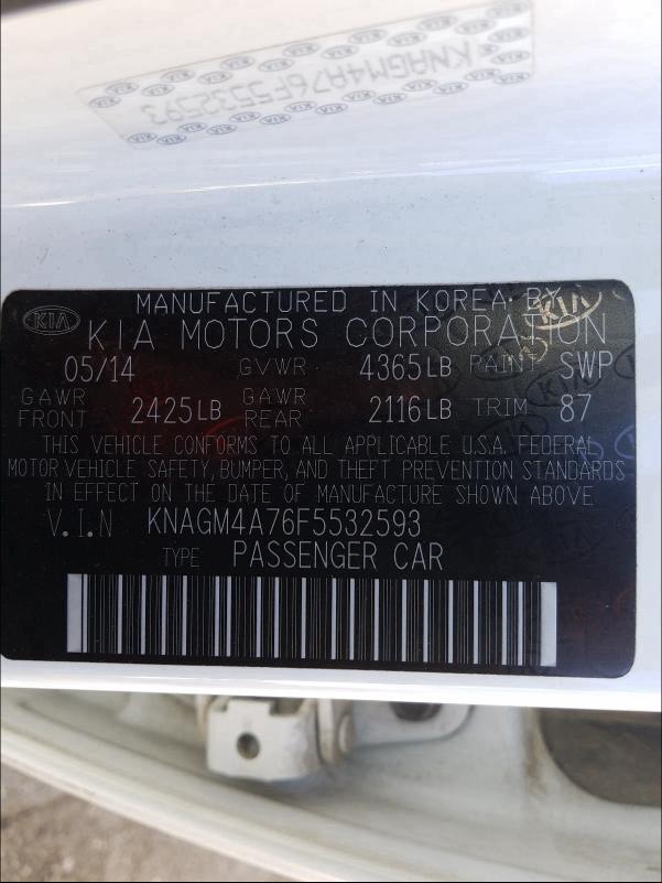 2015 KIA OPTIMA KNAGM4A76F5532593