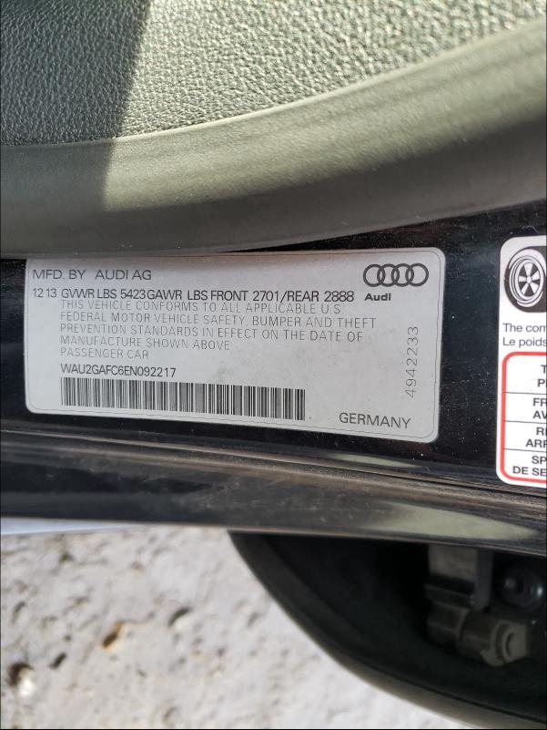2014 AUDI A7 PRESTIG WAU2GAFC6EN092217
