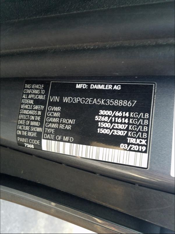 2019 MERCEDES-BENZ METRIS - WD3PG2EA5K3588867