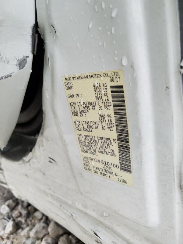 2017 NISSAN NV 1500 S 1N6BF0KY3HN810700