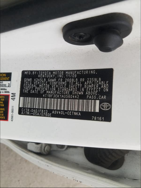 2010 TOYOTA CAMRY BASE - 4T1BF3EK1AU560442