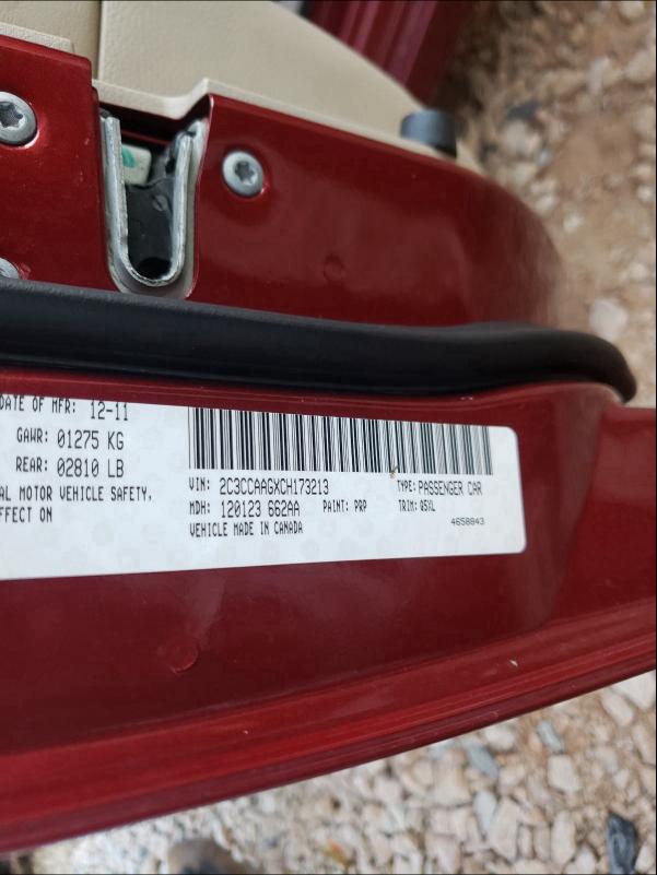 2012 CHRYSLER 300 2C3CCAAGXCH173213