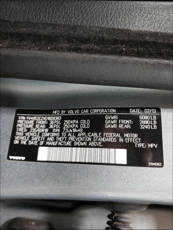 2013 VOLVO XC90 3.2 YV4952CZXD1668383
