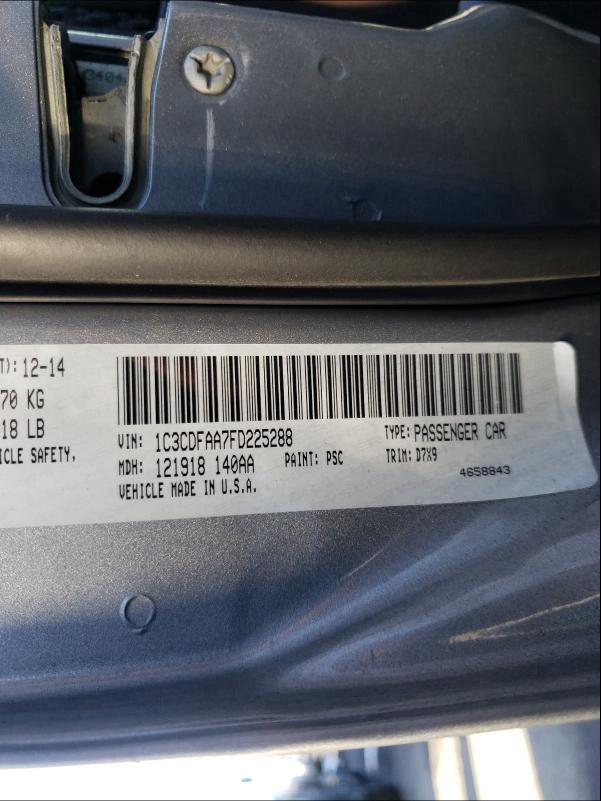 2015 DODGE DART SE 1C3CDFAA7FD225288