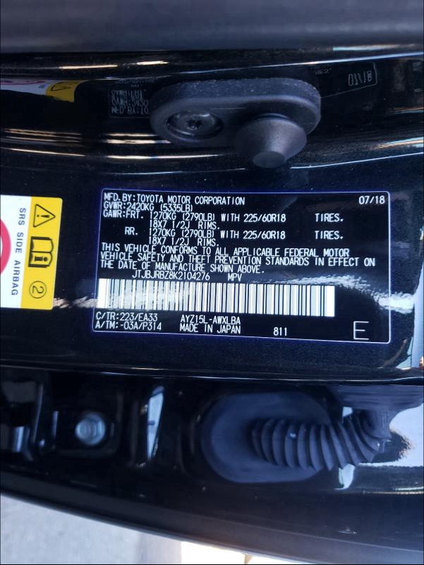 2019 LEXUS NX 300H JTJBJRBZ8K2104276