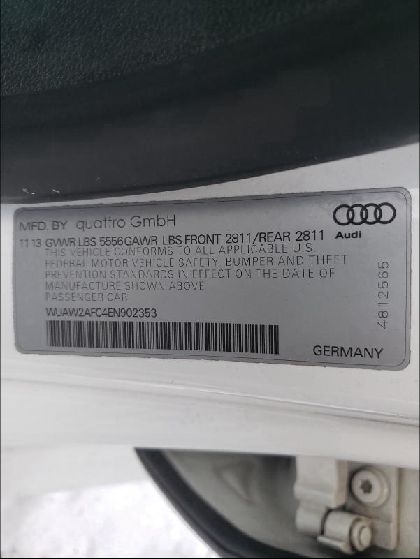 2014 AUDI RS7 WUAW2AFC4EN902353