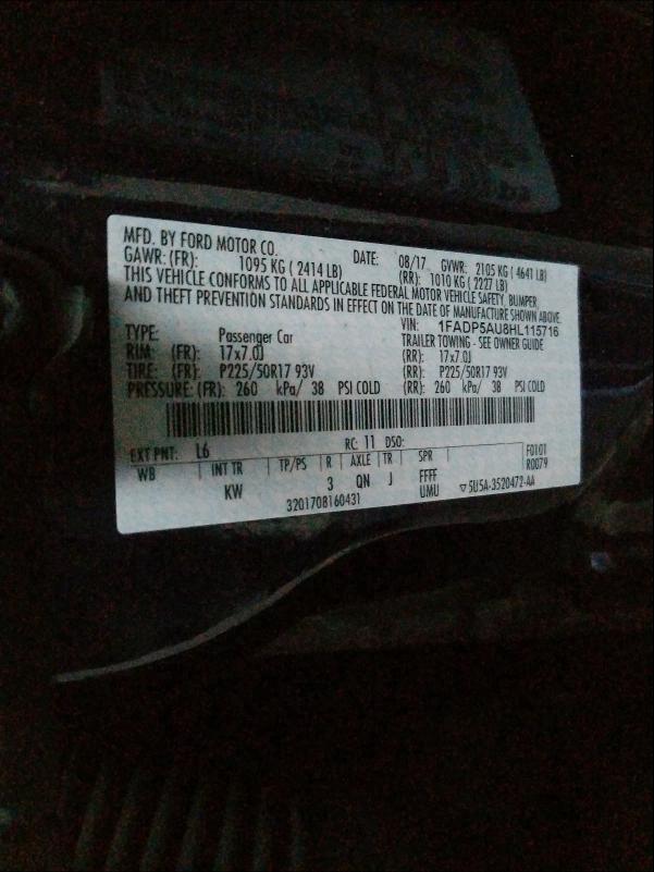 2017 FORD C-MAX SE 1FADP5AU8HL115716