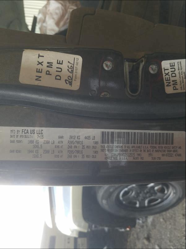 2016 JEEP PATRIOT 1C4NJPBAXGD512515