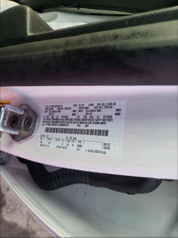 2020 FORD ESCAPE SEL 1FMCU9H61LUB00101