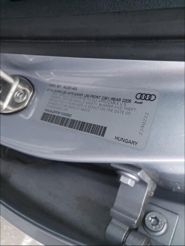 2015 AUDI A3 PREMIUM WAUAJGFFXF1035862