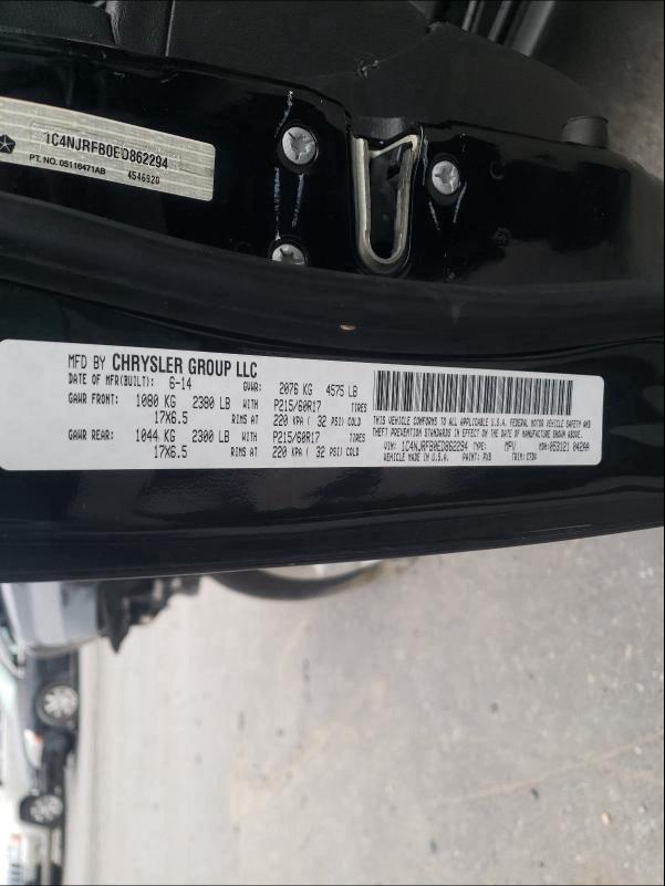 2014 JEEP PATRIOT LA 1C4NJRFB0ED862294