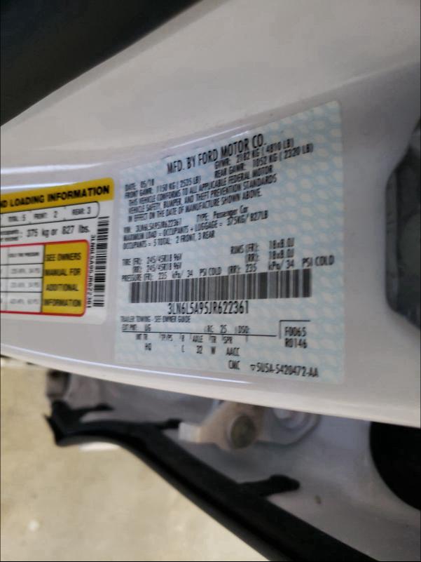 2018 LINCOLN MKZ PREMIE 3LN6L5A95JR622361
