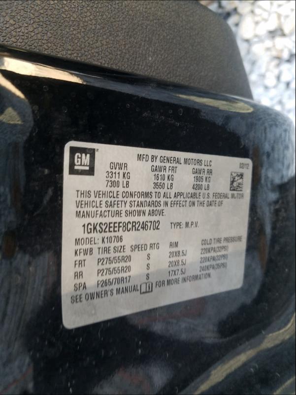 2012 GMC YUKON DENA 1GKS2EEF8CR246702