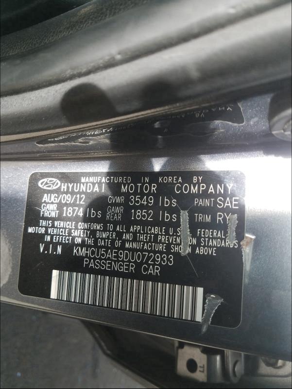 2013 HYUNDAI ACCENT GLS KMHCU5AE9DU072933