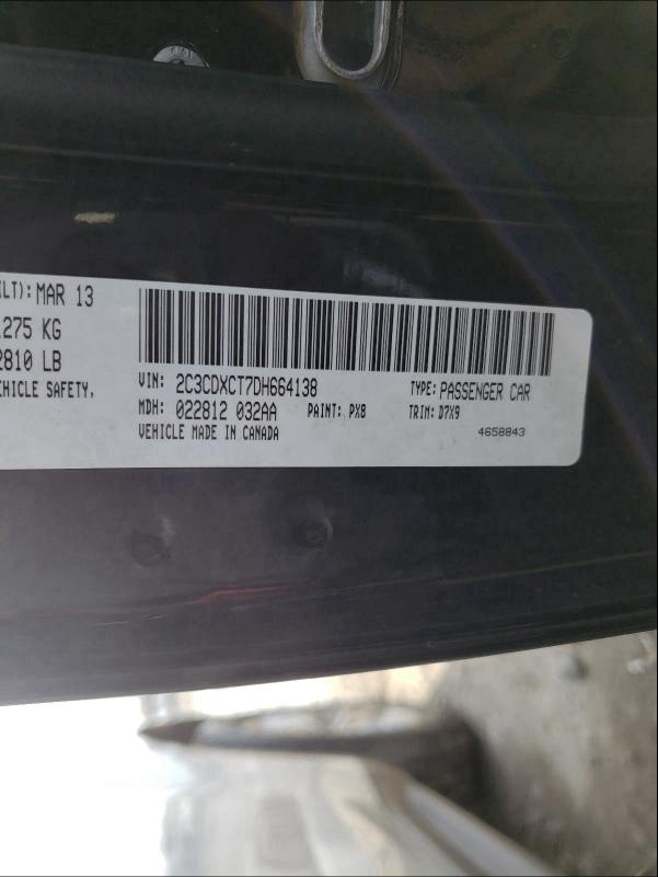 2C3CDXCT7DH664138 2013 Dodge Charger R/ 5.7L