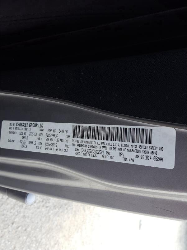 2013 JEEP WRANGLER U 1C4BJWDG2DL632521