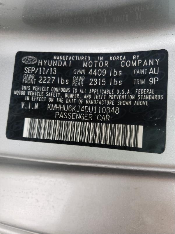 2013 HYUNDAI GENESIS CO KMHHU6KJ4DU110348