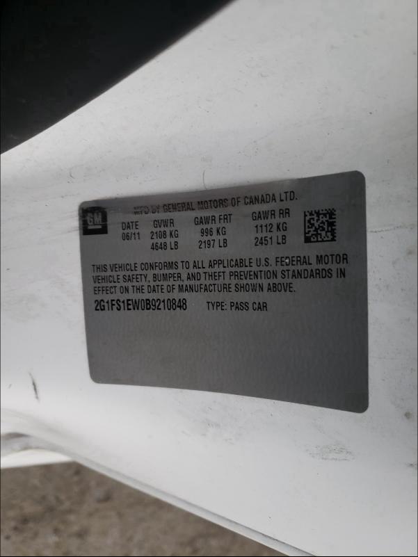 2011 CHEVROLET CAMARO SS 2G1FS1EW0B9210848
