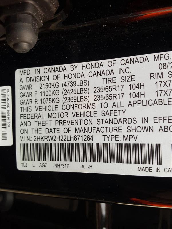 2020 HONDA CR-V LX - 2HKRW2H22LH671264