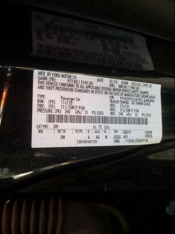 2014 FORD FOCUS TITA - 1FADP3J2XEL248248