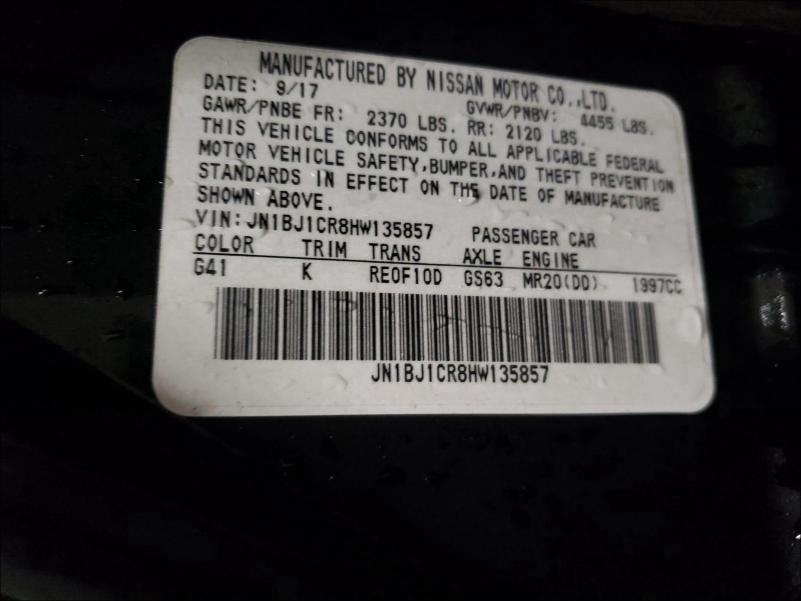 2017 NISSAN ROGUE SPOR JN1BJ1CR8HW135857