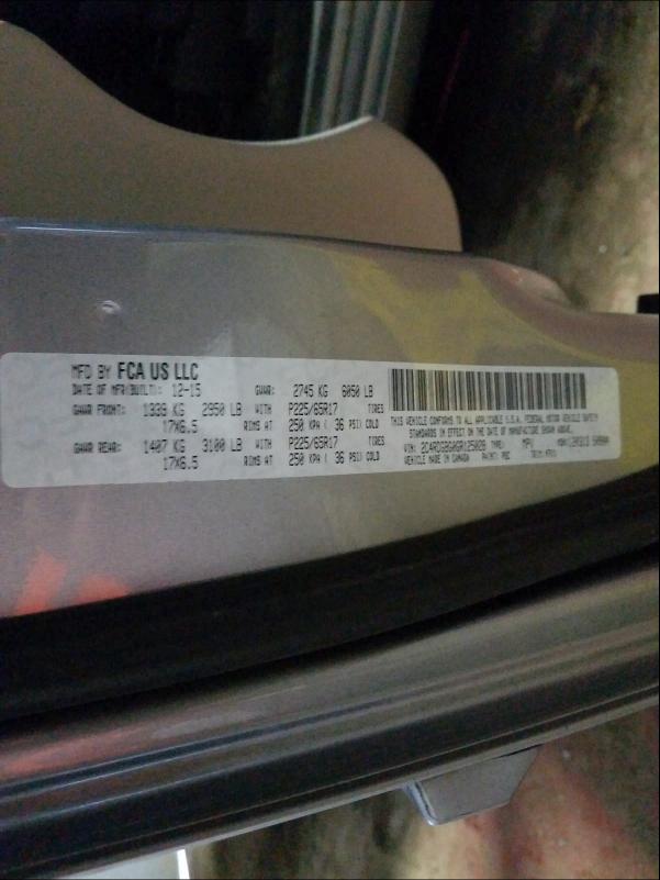 2016 DODGE GRAND CARA 2C4RDGBG0GR125028