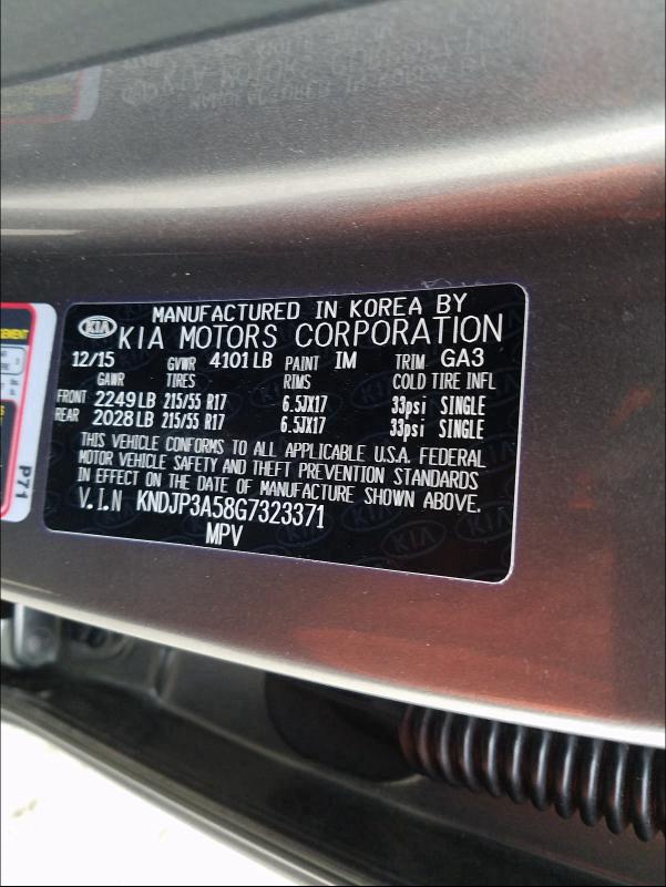 2016 KIA SOUL + KNDJP3A58G7323371