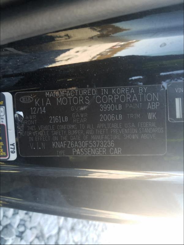 2015 KIA FORTE SX KNAFZ6A30F5373236