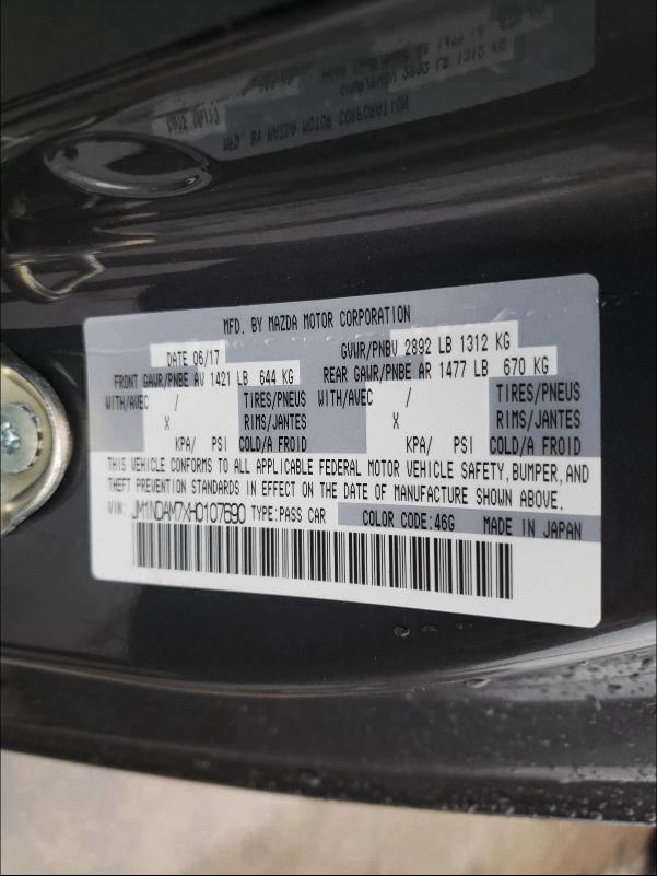 2017 MAZDA MX-5 MIATA JM1NDAM7XH0107690