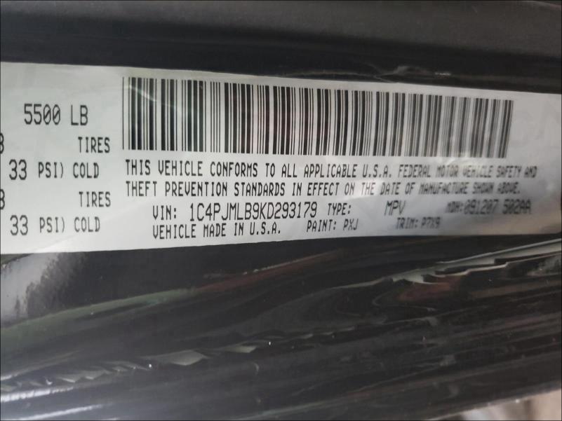 2019 JEEP CHEROKEE L 1C4PJMLB9KD293179