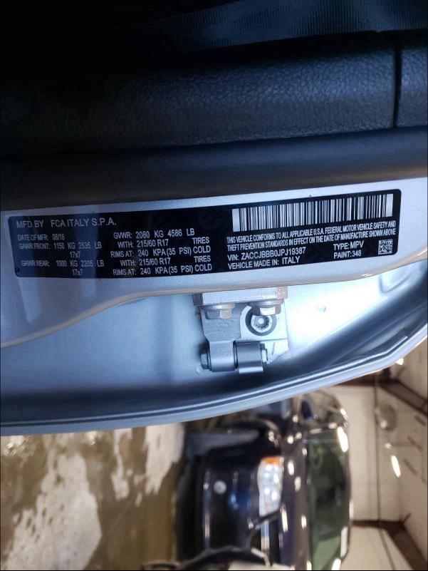 2018 JEEP RENEGADE L ZACCJBBB0JPJ19387