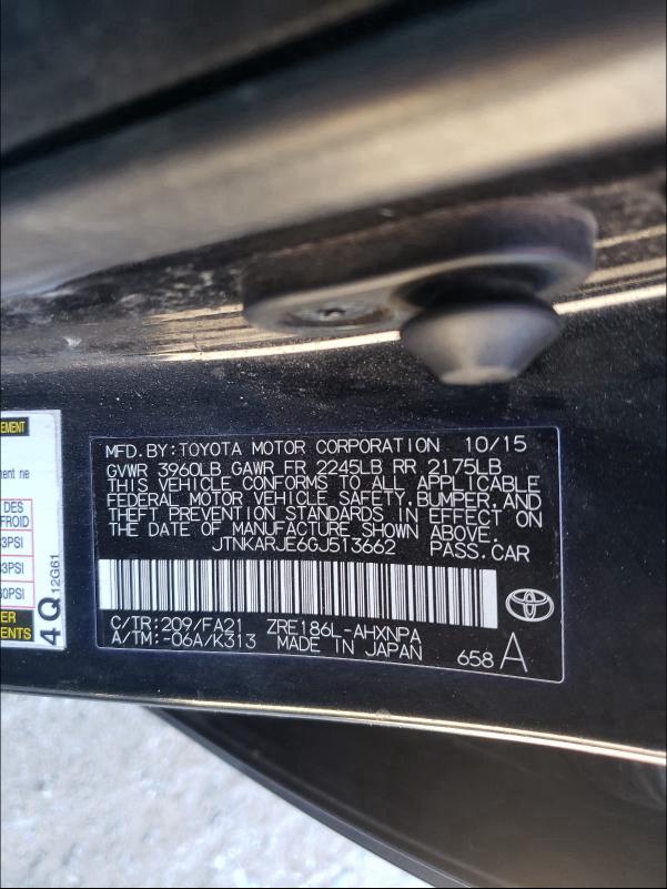 2016 TOYOTA SCION IM JTNKARJE6GJ513662