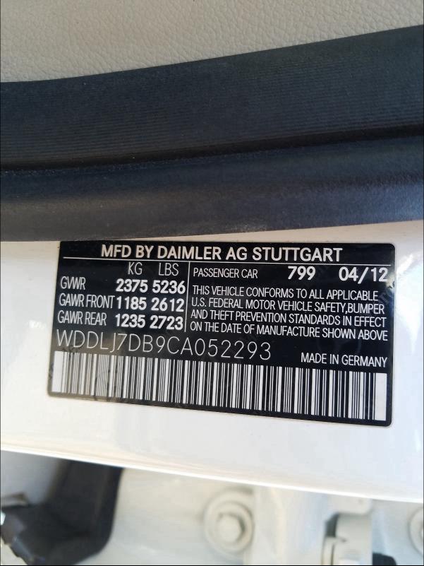 2012 MERCEDES-BENZ CLS 550 WDDLJ7DB9CA052293