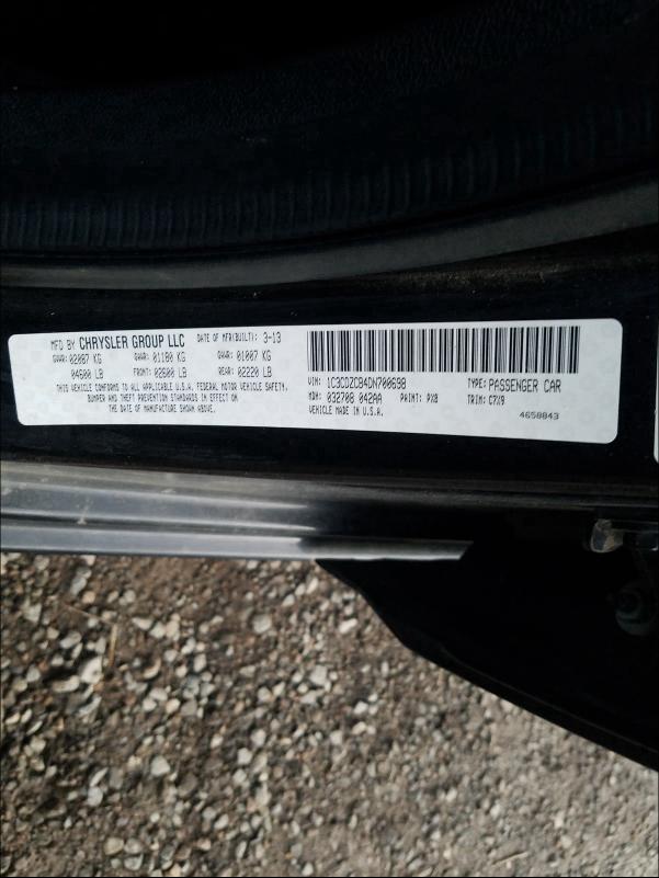 2013 DODGE AVENGER SX 1C3CDZCB4DN700698