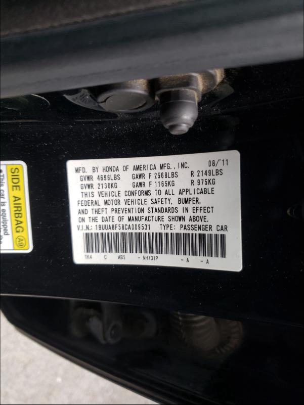 2012 ACURA TL 19UUA8F58CA009531