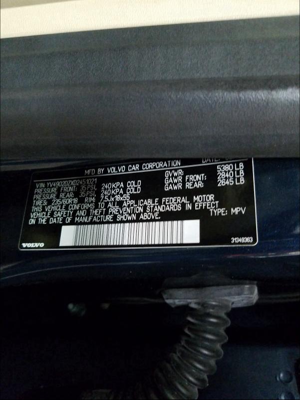 2013 VOLVO XC60 T6 YV4902DZXD2451021