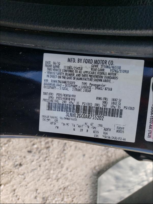 2010 LINCOLN MKZ 3LNHL2GC0AR755202